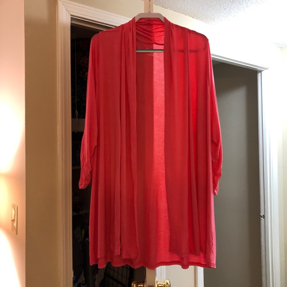 Lane Bryant Coral Rayon Cardigan.